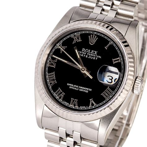 rolex datejust 16234 black roman diial new cost|rolex datejust price guide.